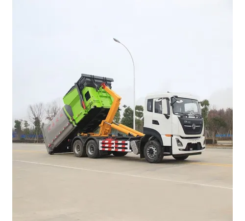Stație mobilă pentru deșeuri comprimate cu o capacitate de 18 metri cubi cu cârlig