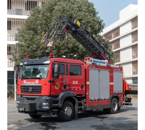 Howo 8 CBM Scară aeriană de salvare Camion de pompieri