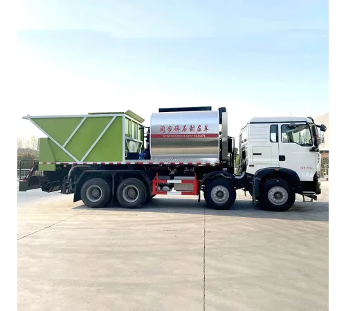 Camion de depozitare agregate sincronizate HOWO 8 * 4 pentru asfalt