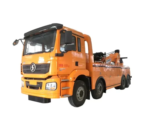 Camion evacuator Shacman 8x4 cu macara rotatorie 20 tone