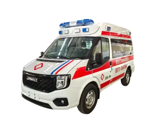 Ambulanță de tip furgonetă JMC cu echipament medical